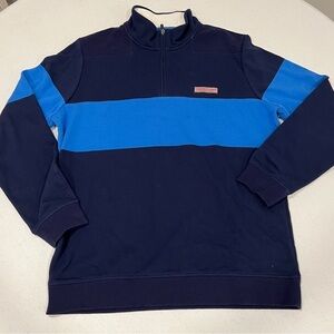 NWOT VINEYARD VINES Nautical Navy & Royal Blue Stripe Shep shirt medium